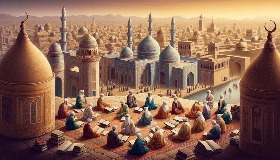 A group of people reading the Quran